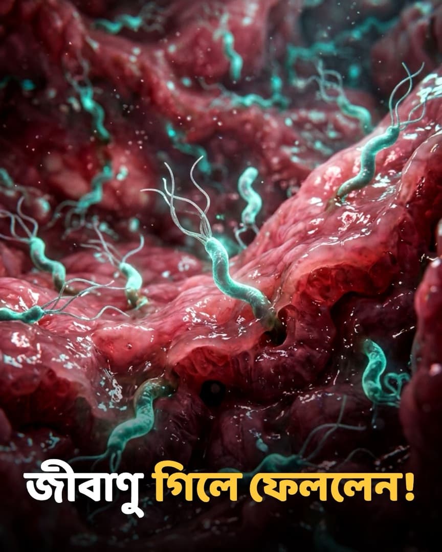 জীবাণু গিলে ফেললেন!